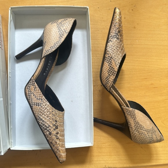 New - Martinez Valero snakeskin camel heels - Picture 5 of 7
